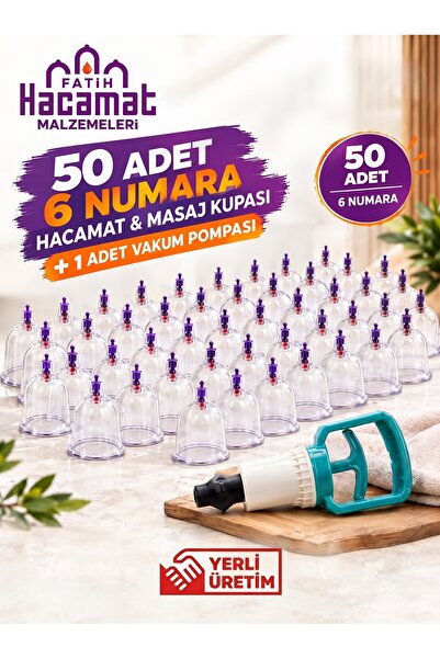 50 Adet 6 Numara Hacamat & Masaj Kupası