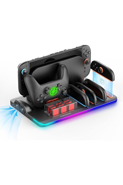 Transnovo Stație de încărcare pentru Nintendo Switch 2, încarcă 4 Joy-Con-uri...