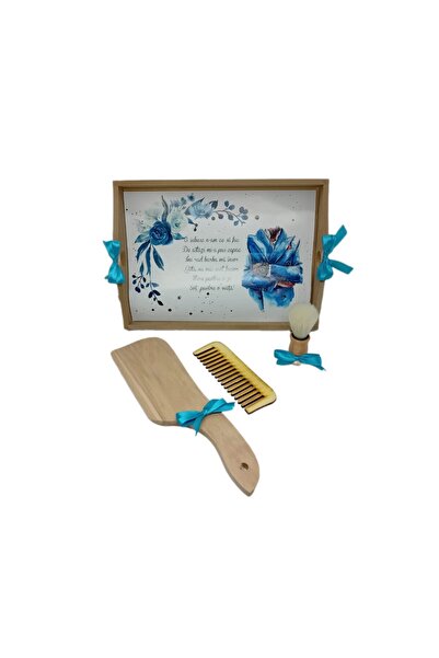 OEM Set personalizat pentru mire, 4 piese: tavă, perie, satâr, pieptene