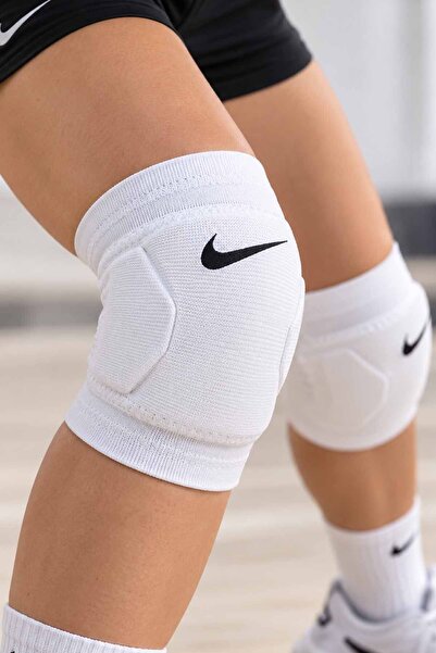 Nike Voleybol Dizliği Çift Beyaz Pedli Spor Diz Koruyucu Esnek Salon Sporları...