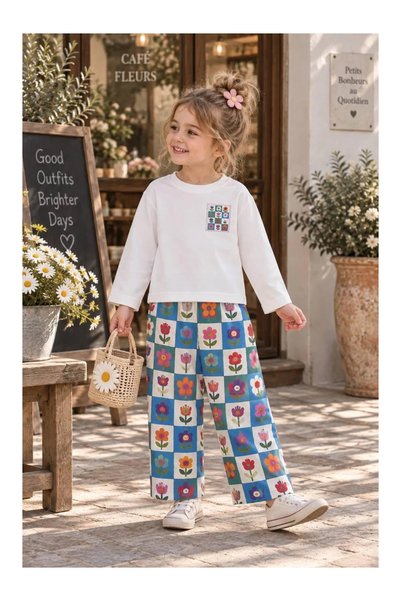 kidstalya Girl's Floral Pants Pinterest Set