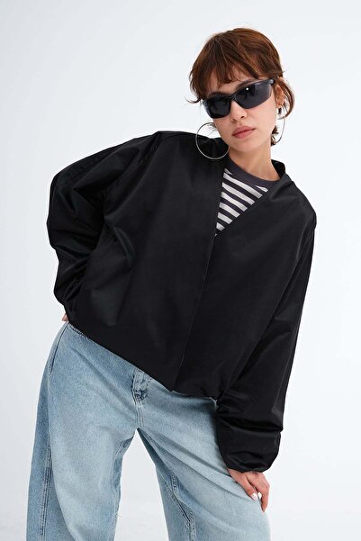 Addax Double-Breasted Collar Bomber Jacket C3648