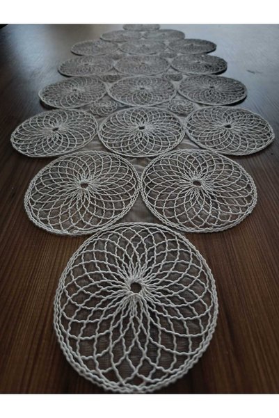 Lena Maison Honeycomb Lace Runner/Table-Console Cover Ecru 35X105 cm