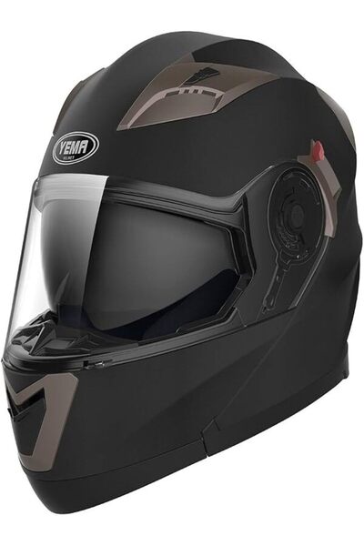 YEMA YM-925 Siyah Çene Açılır Motosiklet Kaskı