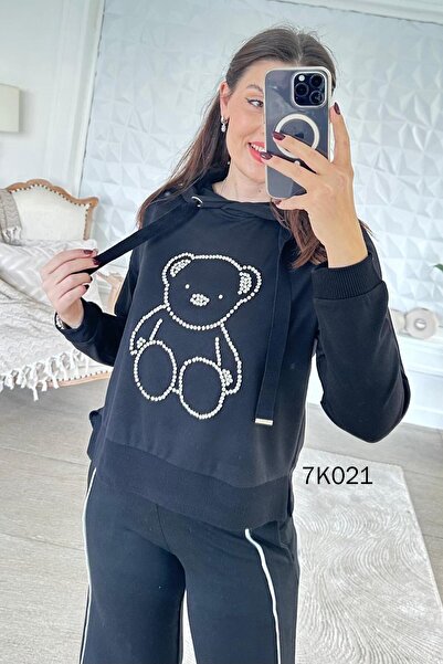 İnce Topuk Stone Embroidered 2 Thread Sweatshirt 7K021