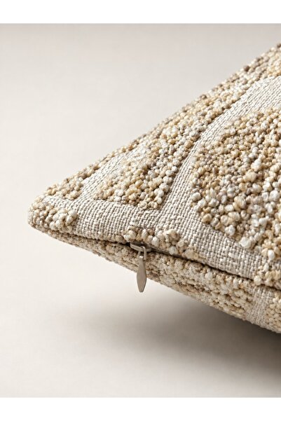 AYSA HOME DECOR Lunea Rectangular Beige Throw Pillow Cover (35X 55 cm)