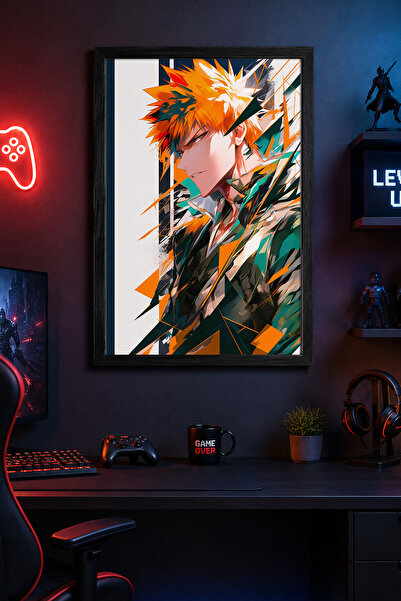 Charmbi Bleach Themed Black Wooden Framed Poster Premium Digital Print Painti...
