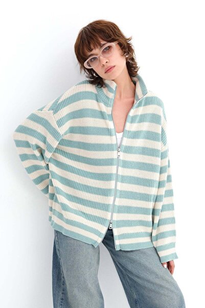 Addax Zippered Knitwear Cardigan H4889