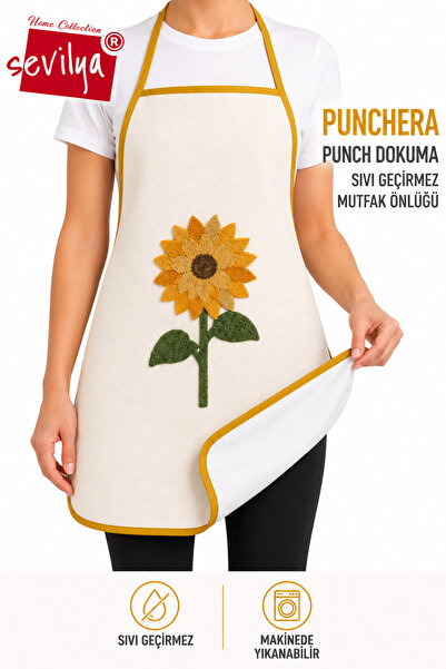 sevilya Punchera 2li Paket Punch Nakışlı Sıvı Su Geçirmez Mutfak Önlüğü