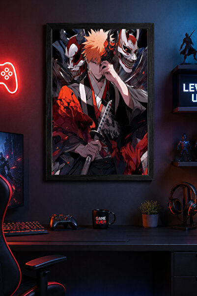 Charmbi Bleach Themed Black Wooden Framed Poster Premium Digital Print Painti...