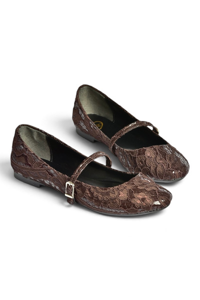 Fox Shoes Z726232704 حذاء باليه نسائي من القماش البني