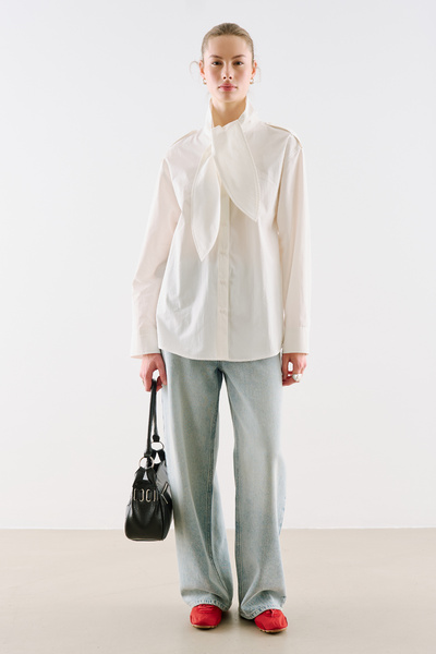 Manuka Shirt with Fular Collar Ecru