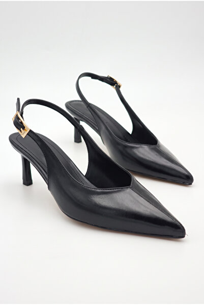 Shoesers Women's Kitten Heeled Elegant Buckle Detailed Low Heel Shoes