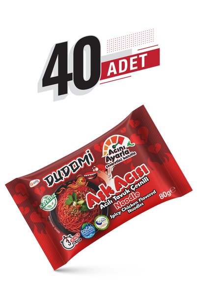 DUDOMİ 40’lı Aşk Acısı (Acılı Tavuk Çeşnili) Noodle Poşet 40x80 Gr.