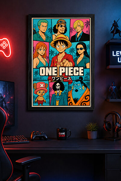 Charmbi GTA One Piece Дървена рамка за плакат Подаръчна стенна картина Премиу...