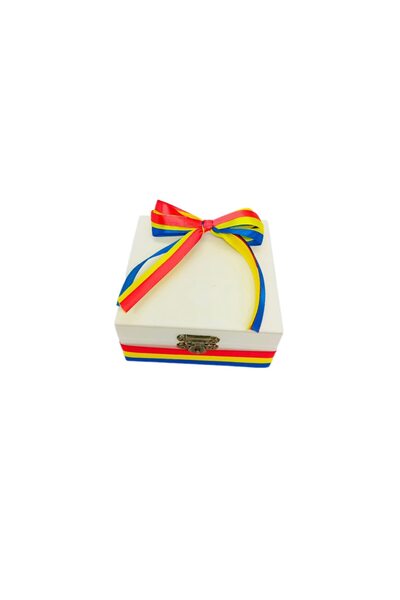 OEM Cutie de lemn pentru prima șuviță de păr, 10x10x5cm, personalizată tricoloră