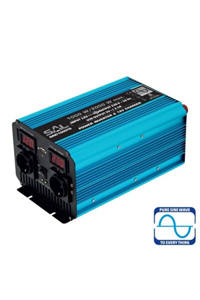 Sal UPS, invertor de curent de la 12V la 220V, undă sinusoidală pură, 1000W, ...