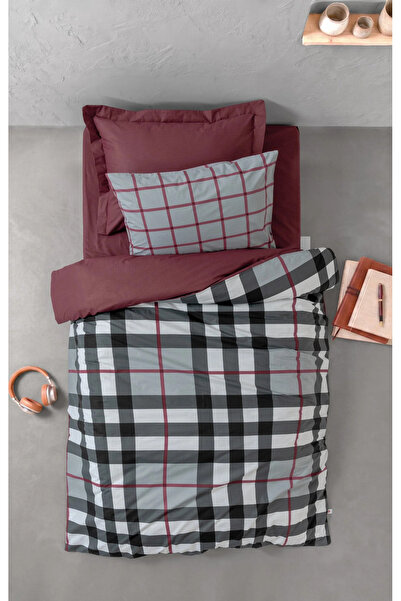 Cotton Box Young Ranforce Duvet Cover Set Single Size Brave Burgundy