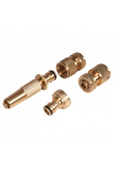 Silverline Set de furtun de grădină din 4 piese, alamă, 2 x 1/2 ", 3/4 "