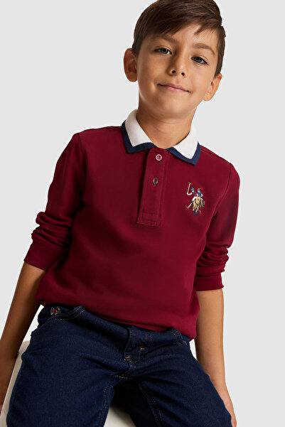 U.S. Polo Assn. Erkek Çocuk Bordo Basic Sweatshirt 50329907-VR014