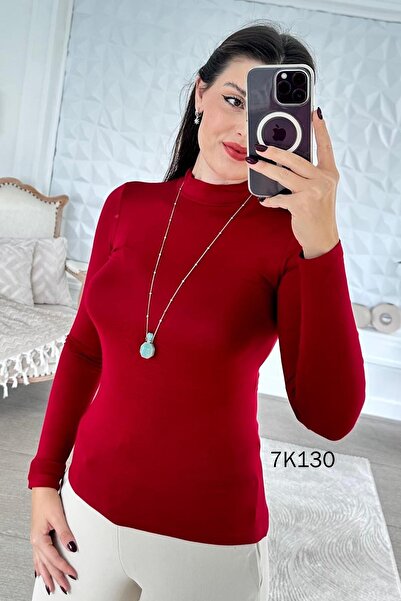 İnce Topuk Half Fisherman Viscose Combed Cotton Blouse 7K130