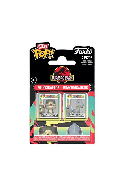 Funko Bitty Pop Pachet de 2 Jurassic Park Velociraptor și Brachiosaurus 2.3cm