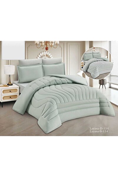 BIET ALMAFROSHAT Duvet Cover Set with 6-Piece Quilted Bedspread, Plain Double...
