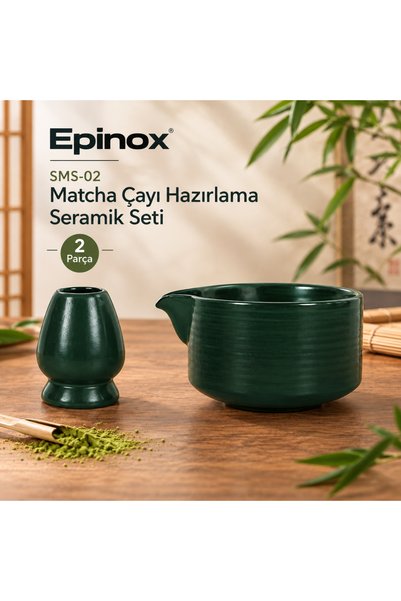 Epinox مجموعة سيراميك لتحضير شاي الماتشا SMS-02 مكونة من قطعتين