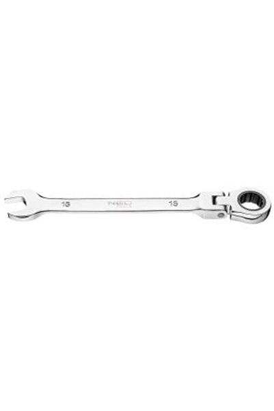 NEO Tools Cheie combinată fixă - inelară cu articulație și clichet 15 x 220 mm