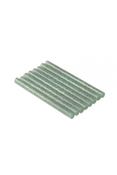 dedra Set de 8 mini bețe decorative din silicon cu sclipici, argintii, 8x100 mm