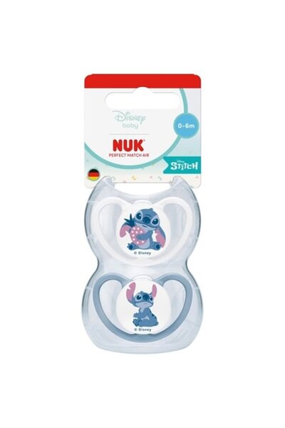 Nuk Τέλεια Αντιστοίχιση Air Disney Baby Stitch Πιπίλα Σιλικόνης με Θήκη 0-6 μ...
