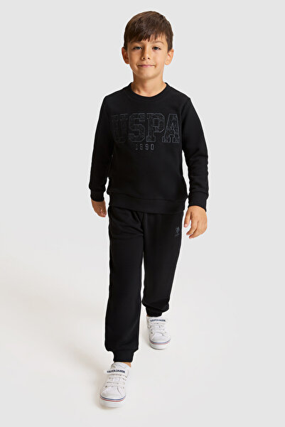 U.S. Polo Assn. طقم بيجامة أسود للأولاد 50334067-VR046