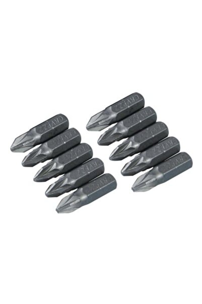 Silverline Set 10 biți Cr-V, PZ2, prindere hexagonală de 1/4, crom vanadiu, c...