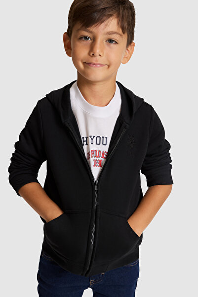 U.S. Polo Assn. Boy's Black Basic Sweatshirt 50329908-Vr046