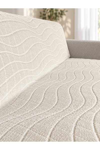 Faiend Premium Dot Based Wave Patterned Sofa Cover Sofa Bed Cover Textured Sponge-Free Sofa Wrap