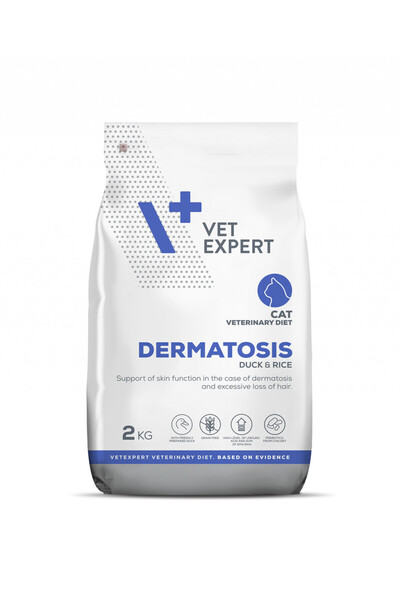 vet expert Hrana dietetica pentru pisici cu dermatite Dermatosis Cat, rata si...