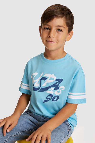 U.S. Polo Assn. Boy's Aqua T-Shirt 50327019-Vr007