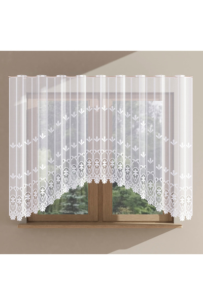 Markizeta Firanka jacard gata confecționat cu decupaje 300x160 ornamente alb IDA