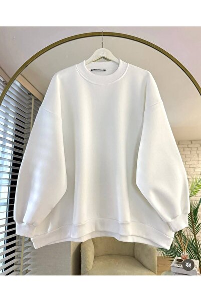 Alara Moda Üç İplik Şarbonlu Bisiklet Yaka Tesettür Sweatshirt