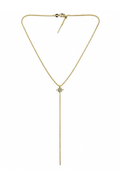 sacha Adjustable Y Model Gold Necklace with North Star Figure