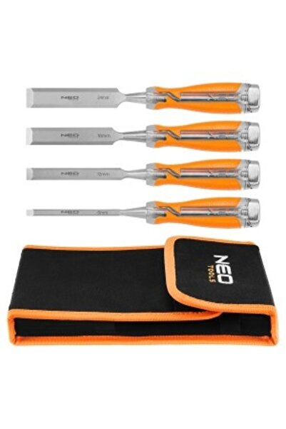 NEO Tools Dălți 6, 12, 18, 24, set de 4 bucăți, mâner bicomponent, cutie