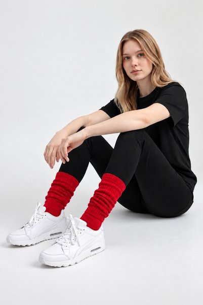 Ada Çorap & İç Giyim Women's Slouchy Socks Drawstring Loose Socks – Soft Casual Socks