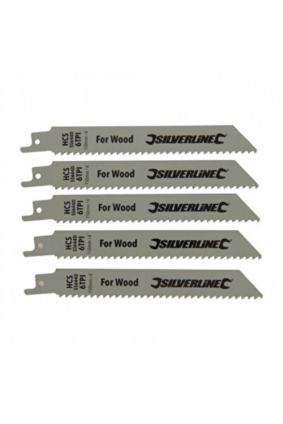 Silverline Set de 5 lame de ferăstrău sabie, pentru lemn, 150mm, 6 TPI