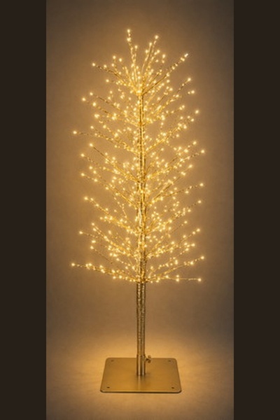 Lianos Epoxiaka Χρυσό Φωτιζόμενο Δέντρο Με 400 Led Copper Φωτάκια Θερμού Φωτι...