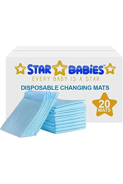 STAR BABiES Disposable Changing mat Large (45 x 60cm) Pack of 20 - Blue