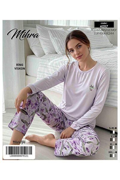 Mihra Women's Long Sleeved Viscose Pajama Set