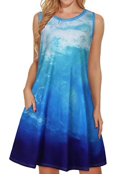 GENERAL elescat Summer Dresses for Women Casual Sleeveless Tshirt Beach Flowy...