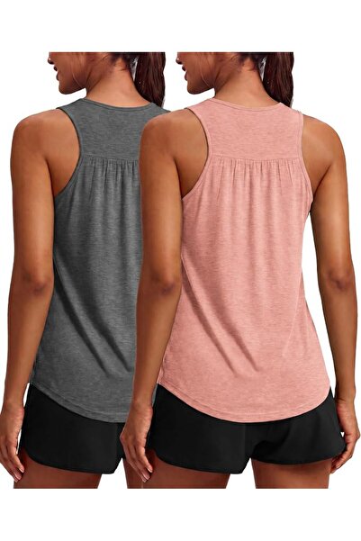 GENERAL PINSPARK Workout Tank Tops Woman Yoga Shirt Racerback Loose Athletic ...