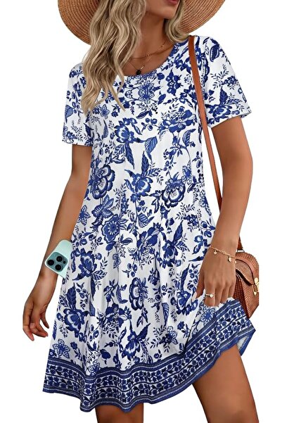 GENERAL elescat Summer Dresses for Women Casual Sleeveless Tshirt Beach Flowy...