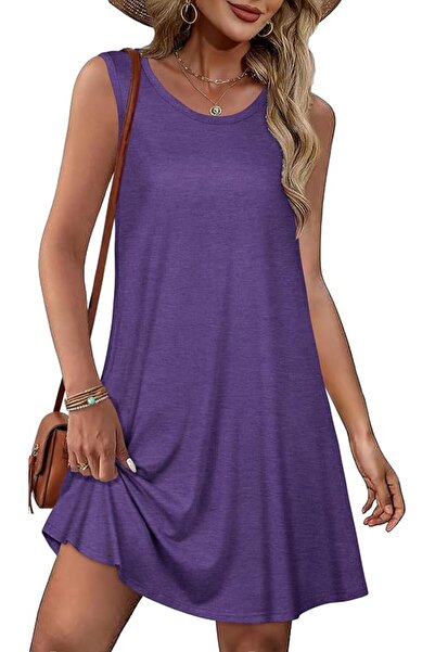 GENERAL elescat Summer Dresses for Women Casual Sleeveless Tshirt Beach Flowy...